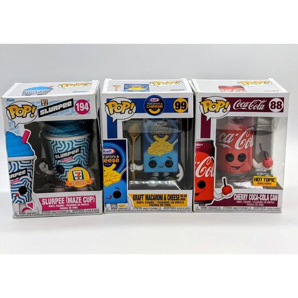 Funko Ad Icons - Cherry Coca-Cola #88 7-Eleven Slurpee #194 Kraft Macaroni #99